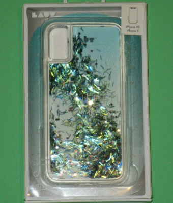 Funda iPhone X/XS Confetti según iPhone. Movimientos de brillo líquido trasero duro transparente.  Foto 1 de 2