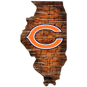 Letrero de angustia estatal de los Chicago Bears aproximadamente 16" x 23" - Imagen 1 de 1