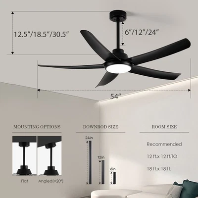 Outdoor Ceiling Fan with Light and Remote ABS Blades for Patios Porch Clearance - Image 1 of 4