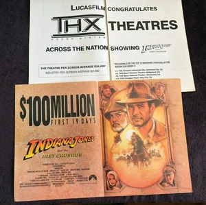 INDIANA JONES UND DER LETZTE KREUZZUG 1988 zwei Anzeigen Harrison Ford, Lucasfilm, THX - Bild 1 von 1