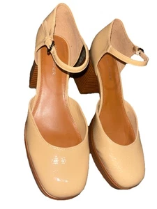 Marc Fisher Women Beige Damen Daffy Platform Block Heels 8 - Picture 1 of 13