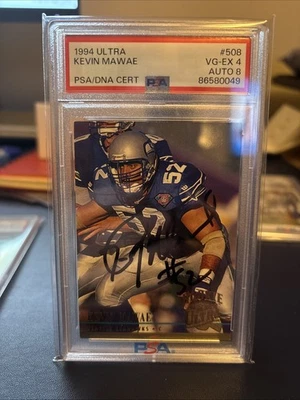 1994 Fleer Ultra Kevin Mawae RC Auto PSA 4/Auto 8 HOF Seahawks - Image 1 of 2