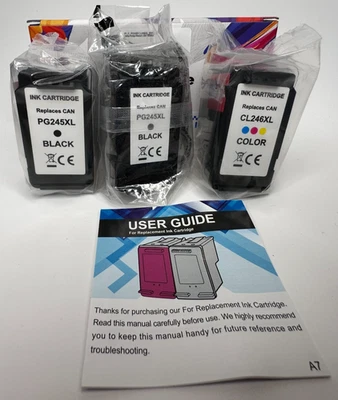 Ink Cartridges Valuetoner Replaces CAN PG245XL & CL246XL 3 pack  EXP 12/28 /24 - Image 1 of 4