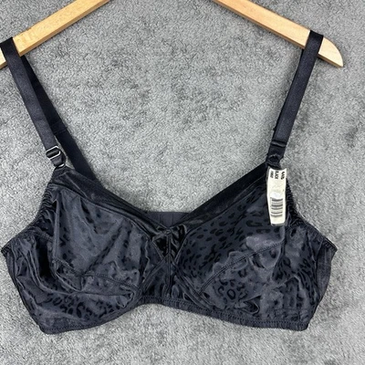 Womens 44B Just My Size Bra JMS Black Soft Cup Style 1960 B44/100 NWT Animal - Image 1 of 4