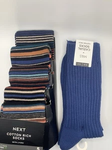 Herren Socken Paket M&S und Next x 6 Paar 9-11 blau Mix portofrei - Bild 1 von 12