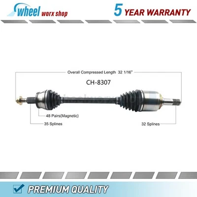 Rear Right CV Axle Shaft for Dodge Challenger 5.7L 2015 2016 2017 2018 2019 - Image 1 of 2