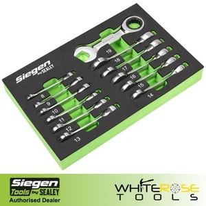 Siegen by Sealey Stubby Ratchet Combination Spanner Set 12pc Metric - Picture 1 of 5