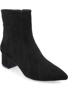 JOURNEE COLLECTION Womens Black Lusinda Pointed Toe Block Heel Booties 12 M - Picture 1 of 4