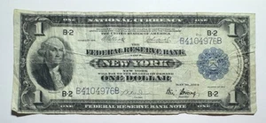 Banconota da 1 dollaro 1918 Federal Reserve Bank New York Green Eagle - Foto 1 di 2
