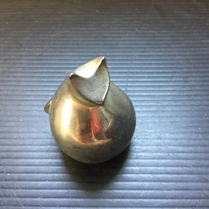 Vintage 1980er Dansk silberfarben Metall schwangere Katze Briefbeschwerer 2" hoch Made in Japan - Bild 1 von 6