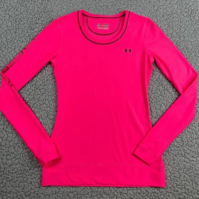 Under Armour All Season Gear Long Sleeve Shirt Womens Small Pink Fitted - Image 1 of 4