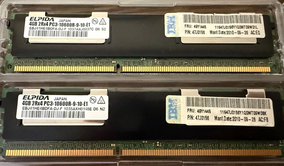 16 GB (4x 4 GB) 2Rx4 PC3-10600R-9-10-E1 RAM - Image 1 of 1