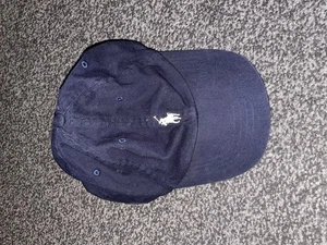 Polo Ralph Lauren Navy Cap with Brown Leather Strap - Picture 1 of 5