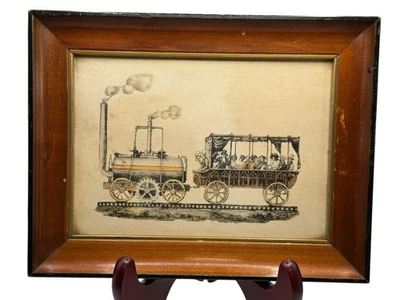 Train Art Print Steam Engine Carriage Vintage. Early Steam Locomotives #8120 - Image 1 of 4