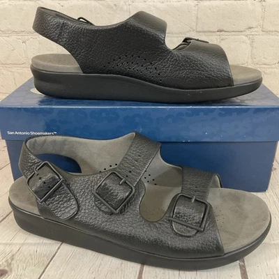 SAS 1760-013 Women's RELAXED Leather Heel Strap Sandals Black US 7.5 M - Image 1 of 4