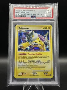 2007 Pokemon D&P Raikou-Holo Secret Wonders-Cracked Ice #16 PSA 7 - Picture 1 of 2