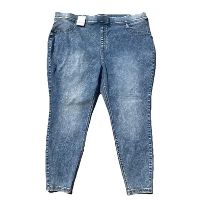 NEW! Women’s PLUS Skinny Jeggings 3X (24-26) Blue Med. Wash High Rise NWT - Image 1 of 4