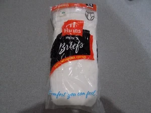 vintage 1997 Hanes 3-Pack men's white Briefs  Size 36, made in USA, 100% cotton - Picture 1 of 5