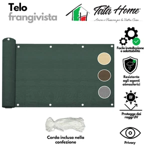 Frangivista telo occhiellato ombreggiante copertura balcone ringhiera 90x500 cm - Photo 1/19