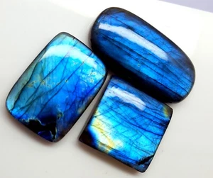 117,70 kt natürlicher blauer auffälliger Labradorit Mix Form Cabochon Edelstein Lot SQ-37 - Bild 1 von 4