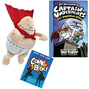 Dav Pilkey Adventures of Captain Underpants Toy Gift Set Book Plush Create Book - Picture 1 of 5