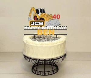 Bagger Bagger Bodenarbeiten JEDE FARBE Personalisieren Individueller KUNSTSTOFF Kuchen Topper - Bild 1 von 4