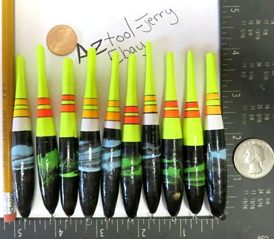 10 NEW WOOD SLIP FLOATS / BOBBERS PANFISH  ICE FISHING NO FREEZE UP ON LINE B12 - Imagem 1 de 4