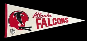 Vintage 1970's Atlanta Falcons NFL Football Full Sized 29 Inch Pennant Early Old - Picture 1 of 3