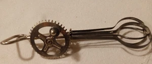 Antique "Ekco A & J 1923" Egg Beater Wire Hand Crank Stainless Great Patina - Picture 1 of 9