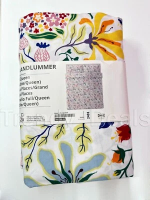 Ikea STRANDLUMMER Full/Queen Duvet Cover w/2 Pillowcases Set Multicolor Floral - Image 1 of 4
