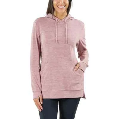 Spyder Hoodie Womens XL Pockets Thumb Holes Tunic Length Reflective Logo Pink - Image 1 of 4
