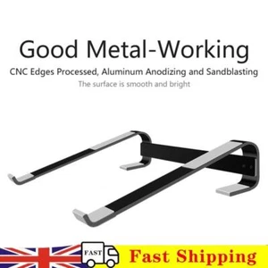 Aluminum Alloy Laptop Stand Holder Notebook PC Desk Support Riser (Black) - Afbeelding 1 van 7