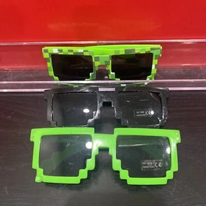 Minecraft Boys Neon Green And Blue Sunglasses UV 400 Protection 3 Pack Lot - Picture 1 of 5