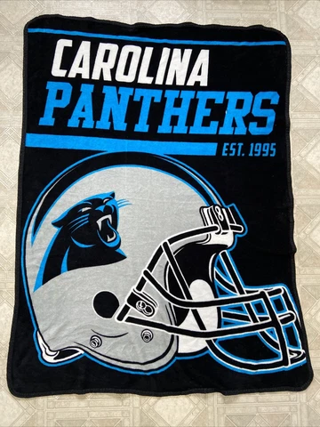 Carolina Panthers NFL Helmet Throw Blanket Afghan 42"x55" Tapestry NFL Football Cover