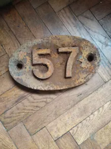 More details for reclaimed house numbers 57 from old mine truck industrial retro