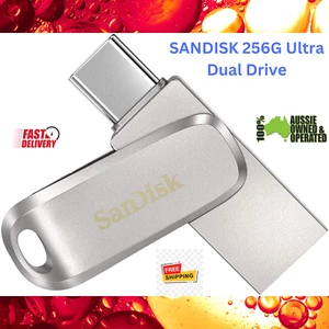 SANDISK 256G Ultra Dual Drive Mass Storage Space Luxe USB 3.1 Type-C (150MB) - Picture 1 of 4
