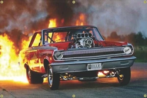 65 HEMI CLASSIC FLAMING BURN OUT (323) BANNER. DODGE MOPAR NHRA DRAG RACE. - Picture 1 of 1