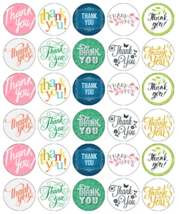 Thank You x 30 tapas mixtas para cupcakes oblea comestible papel pastel de hadas - Imagen 1 de 2