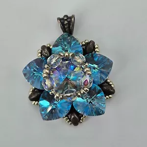 Anhänger Kettenanhänger Damen Schmuck Handarbeit Swarovski Element Aquamarin NEU - Bild 1 von 9