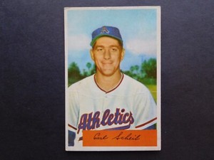 CARL SCHEIB PHILADELPHIA ATHLETICS 1954 BOWMAN CARD#67