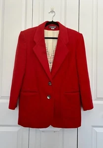 Vintage Bebe Furrina Red Wool Lined w/ Removable Vest Jacket Coat - Women's 5/6 - Picture 1 of 16