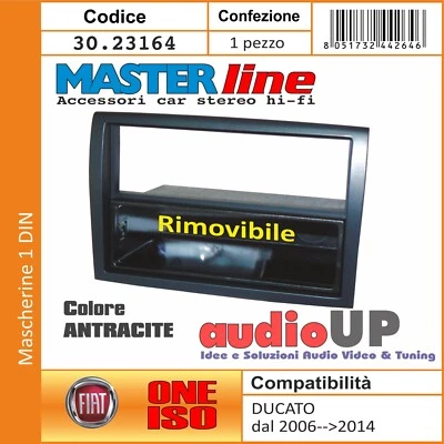Cadre D'Autoradio 1 din Fiat Ducato 2006 Au 2014 Sans Radio Serie. Anthracite - Photo 1/2