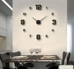 Creative Frameless DIY Wall Clock Home Living Room Office Wall Decoration - Picture 1 of 4