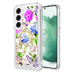 Shockproof Tough Snap-on Case with Ring Grip for Samsung Galaxy S23 - Flower - Picture 1 of 1