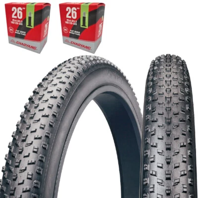 CHAOYANG 2 x Fatbike Reifen Chaoyan Big Daddy 26x4.0 100-559 inkl. Schläuche Drahtreifen