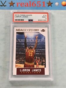 2015 Panini NBA Hoops #14 LeBRON JAMES Chalk Toss PSA 9 Mint | Cavaliers Lakers 