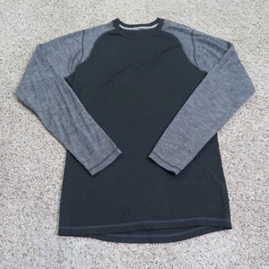 Smartwool Shirt Mens Small Black Merino Wool Raglan Long Sleeve Crew Neck Tee - Picture 1 of 9