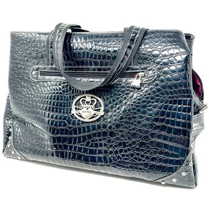 Kathy Van Zeeland Laptop Bag Croc Snake Skin PVC Handbag Carry On Luggage Purse - Picture 1 of 11