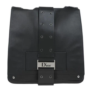 Christian Dior Black Leather Street Chic Shoulder Bag 14BM-0073 185325 - Picture 1 of 10