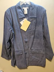 Gray Blue Jessica Holbrook Suede Plus Size Ladies Dress Coat Jacket 2X - Picture 1 of 9